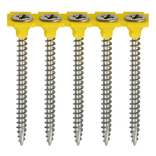 This is an image showing TIMCO Collated Classic Multi-Purpose Screws - PZ - Double Countersunk - A2 Stainless Steel
 - 4.0 x 50 - 1000 Pieces Box available from T.H Wiggans Ironmongery in Kendal, quick delivery at discounted prices.
