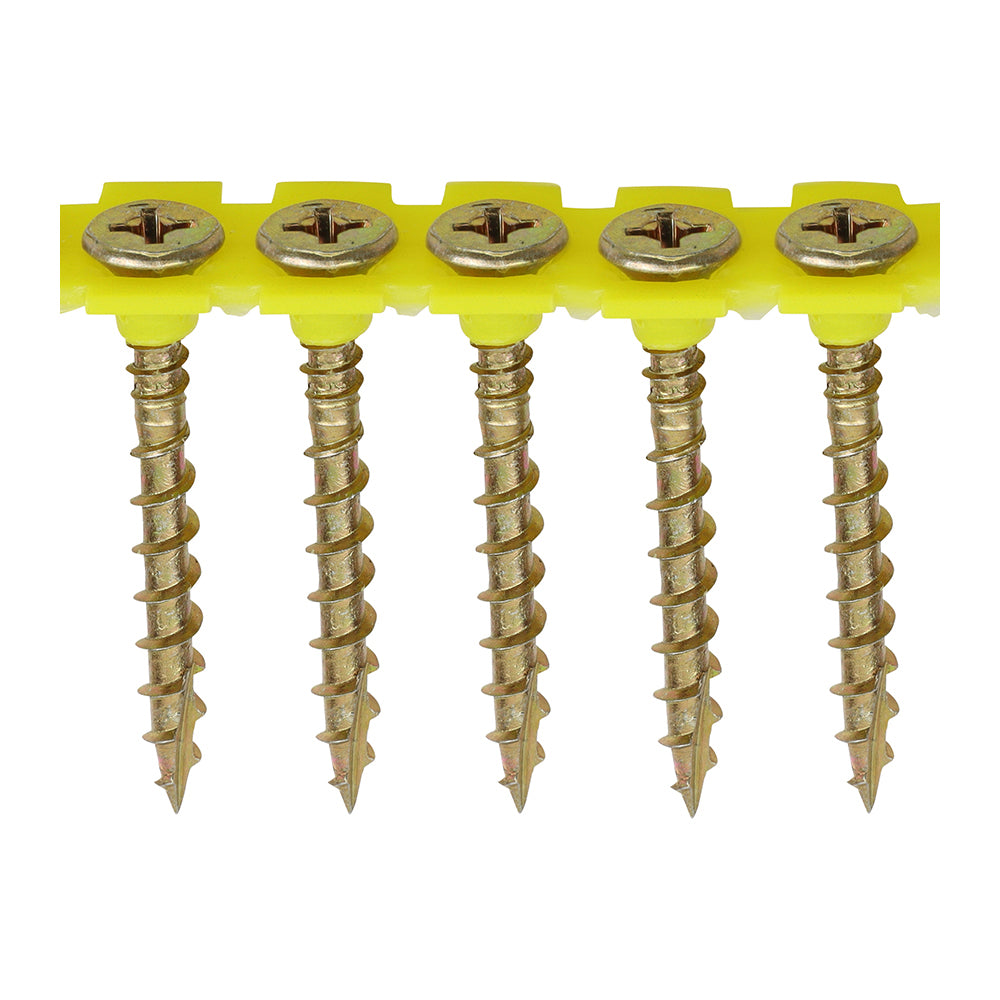 This is an image showing TIMCO Solo Collated Chipboard & Woodscrews - PH - Double Countersunk - Yellow - 4.2 x 40 - 1000 Pieces Box available from T.H Wiggans Ironmongery in Kendal, quick delivery at discounted prices.