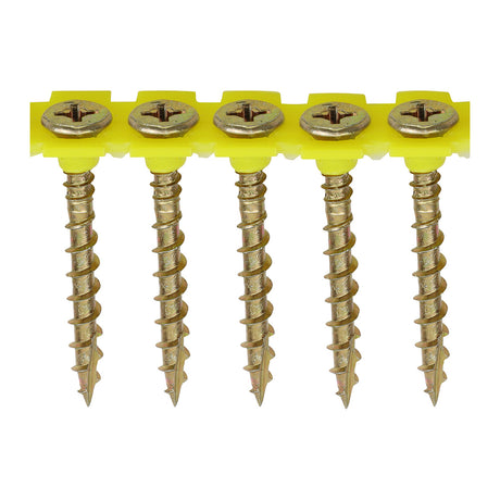 This is an image showing TIMCO Solo Collated Chipboard & Woodscrews - PH - Double Countersunk - Yellow - 4.2 x 40 - 1000 Pieces Box available from T.H Wiggans Ironmongery in Kendal, quick delivery at discounted prices.