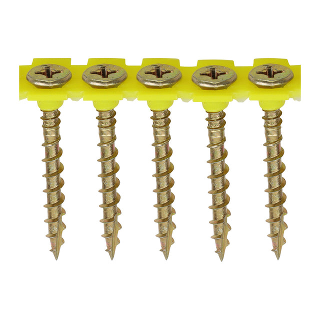 This is an image showing TIMCO Solo Collated Chipboard & Woodscrews - PH - Double Countersunk - Yellow - 4.2 x 40 - 1000 Pieces Box available from T.H Wiggans Ironmongery in Kendal, quick delivery at discounted prices.