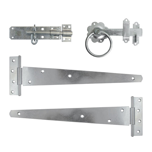 This is an image showing TIMCO Side Gate Kit - Ring Latch - Hot Dipped Galvanised - 18" - 1 Each TIMbag available from T.H Wiggans Ironmongery in Kendal, quick delivery at discounted prices.