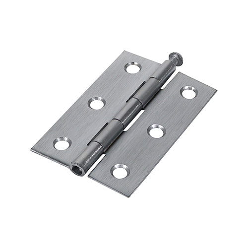 This is an image showing TIMCO Plain Butt Hinge - Loose Pin (1840) - Satin Chrome - 75 x 50 - 2 Pieces Plain Bag available from T.H Wiggans Ironmongery in Kendal, quick delivery at discounted prices.