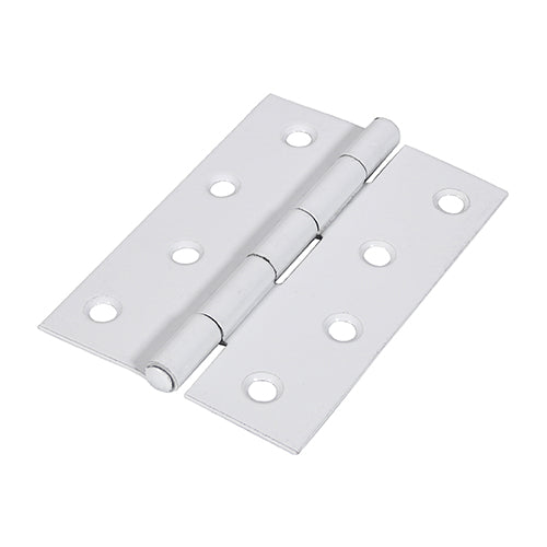 This is an image showing TIMCO Plain Butt Hinge - Fixed Pin (1838) - White - 100 x 70 - 2 Pieces Plain Bag available from T.H Wiggans Ironmongery in Kendal, quick delivery at discounted prices.