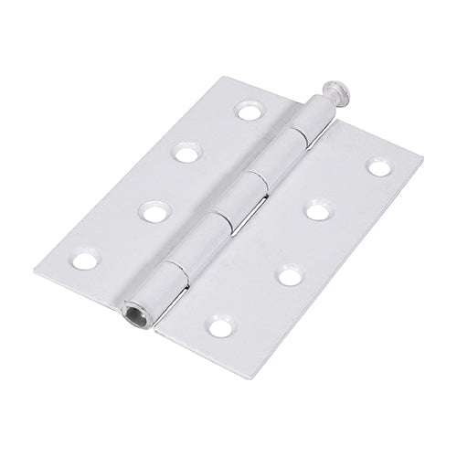 This is an image showing TIMCO Plain Butt Hinge - Loose Pin (1840) - White - 100 x 71 - 2 Pieces Plain Bag available from T.H Wiggans Ironmongery in Kendal, quick delivery at discounted prices.