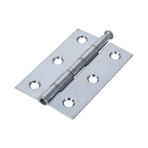 This is an image showing TIMCO Plain Butt Hinge - Loose Pin (1840) - Zinc - 75 x 50 - 2 Pieces Plain Bag available from T.H Wiggans Ironmongery in Kendal, quick delivery at discounted prices.