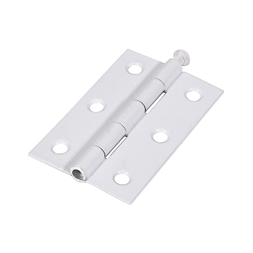 This is an image showing TIMCO Plain Butt Hinge - Loose Pin (1840) - White - 75 x 50 - 2 Pieces Plain Bag available from T.H Wiggans Ironmongery in Kendal, quick delivery at discounted prices.