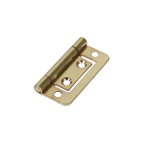 This is an image showing TIMCO Flush Hinge (105) - Electro Brass - 50 x 38.5 - 2 Pieces TIMpac available from T.H Wiggans Ironmongery in Kendal, quick delivery at discounted prices.