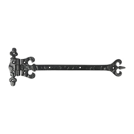 This is an image showing TIMCO Pair of Crown / Coronet Hinges - Antique Black - 317mm - 2 Pieces Bag available from T.H Wiggans Ironmongery in Kendal, quick delivery at discounted prices.