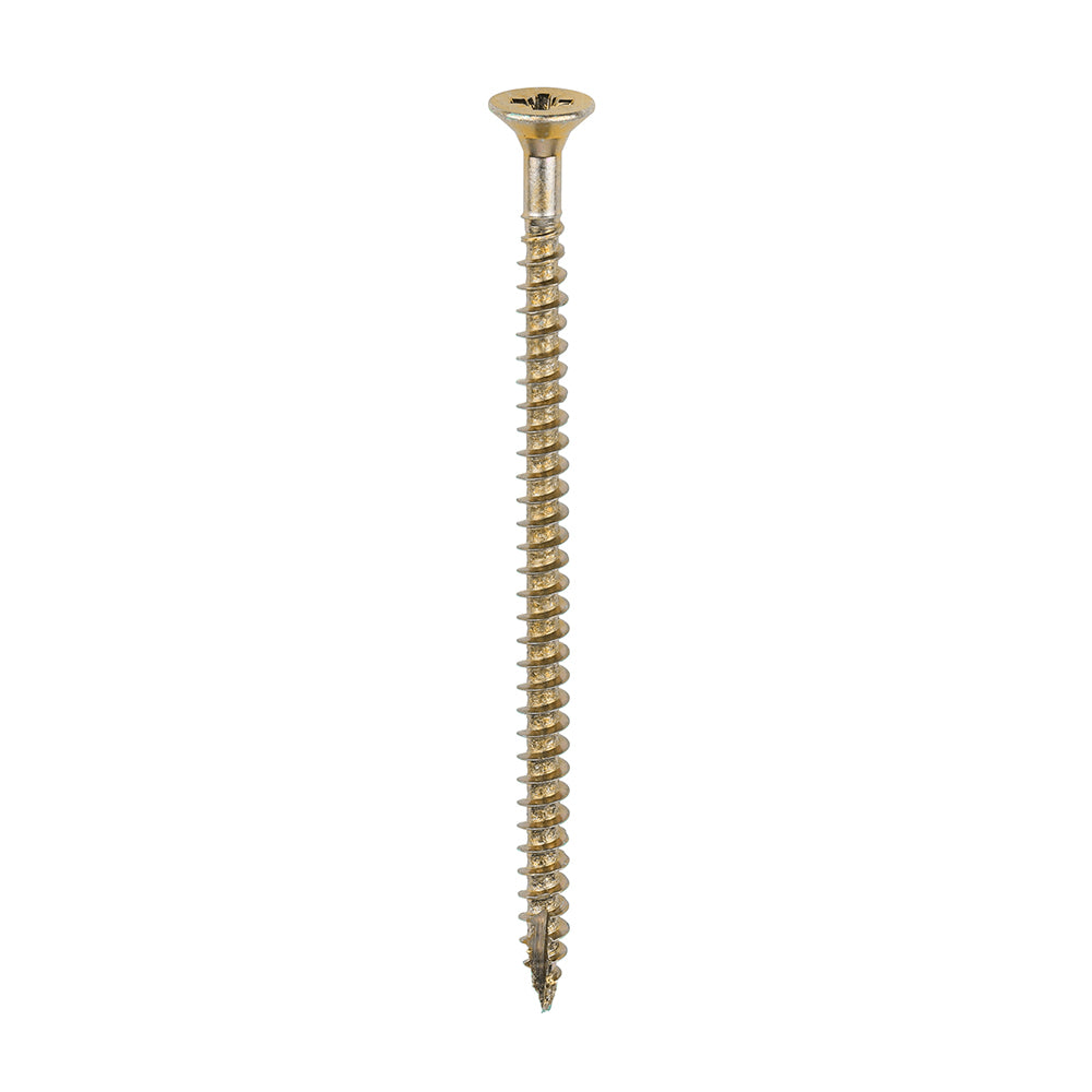 This is an image showing TIMCO Classic Multi-Purpose Screws - PZ - Double Countersunk - Yellow - 4.5 x 80 - 200 Pieces Box available from T.H Wiggans Ironmongery in Kendal, quick delivery at discounted prices.