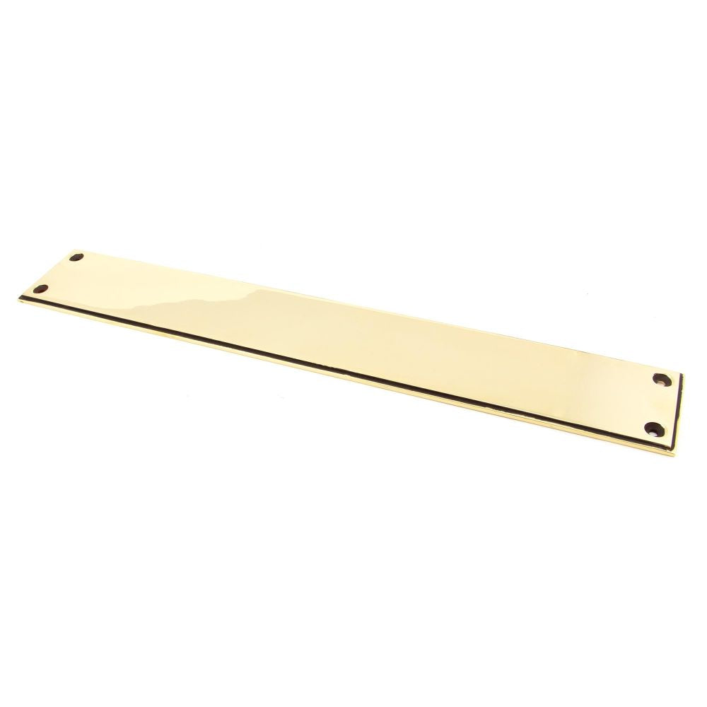 This is an image of From The Anvil - Aged Brass 425 x 65mm - Art Deco Fingerplate available to order from T.H Wiggans Architectural Ironmongery in Kendal, quick delivery and discounted prices.