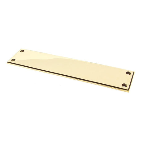 This is an image of From The Anvil - Aged Brass 300 x 65mm - Art Deco Fingerplate available to order from T.H Wiggans Architectural Ironmongery in Kendal, quick delivery and discounted prices.