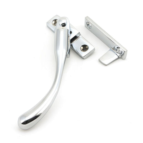 This is an image showing From The Anvil - Polished Chrome Night-Vent Locking Peardrop Fastener - LH available from T.H Wiggans Architectural Ironmongery in Kendal, quick delivery and discounted prices