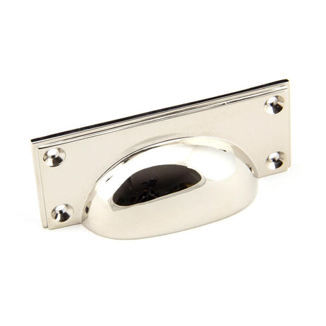 This is an image showing From The Anvil - Polished Nickel Art Deco Drawer Pull available from T.H Wiggans Architectural Ironmongery in Kendal, quick delivery and discounted prices