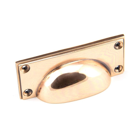 This is an image showing From The Anvil - Polished Bronze Art Deco Drawer Pull available from T.H Wiggans Architectural Ironmongery in Kendal, quick delivery and discounted prices