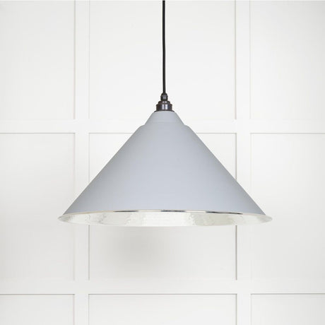 This is an image showing From The Anvil - Hammered Nickel Hockley Pendant in Birch available from T.H Wiggans Architectural Ironmongery in Kendal, quick delivery and discounted prices