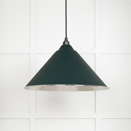 This is an image showing From The Anvil - Hammered Nickel Hockley Pendant in Dingle available from T.H Wiggans Architectural Ironmongery in Kendal, quick delivery and discounted prices
