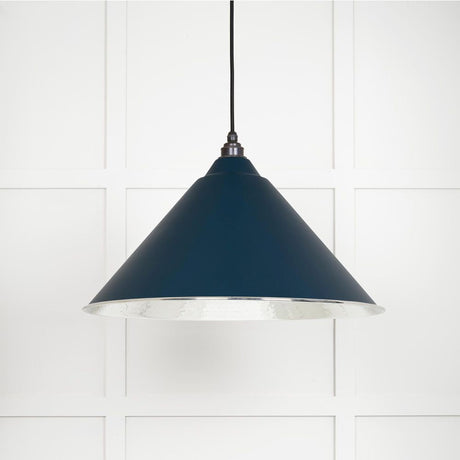 This is an image showing From The Anvil - Hammered Nickel Hockley Pendant in Dusk available from T.H Wiggans Architectural Ironmongery in Kendal, quick delivery and discounted prices