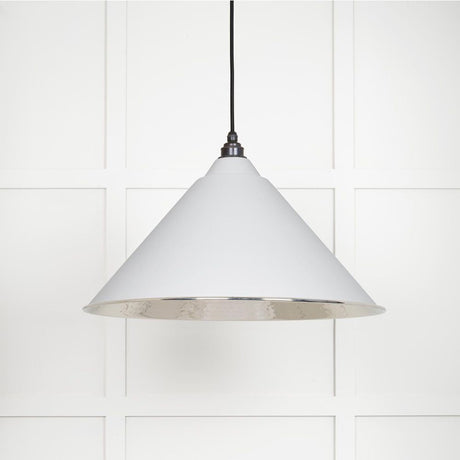 This is an image showing From The Anvil - Hammered Nickel Hockley Pendant in Flock available from T.H Wiggans Architectural Ironmongery in Kendal, quick delivery and discounted prices