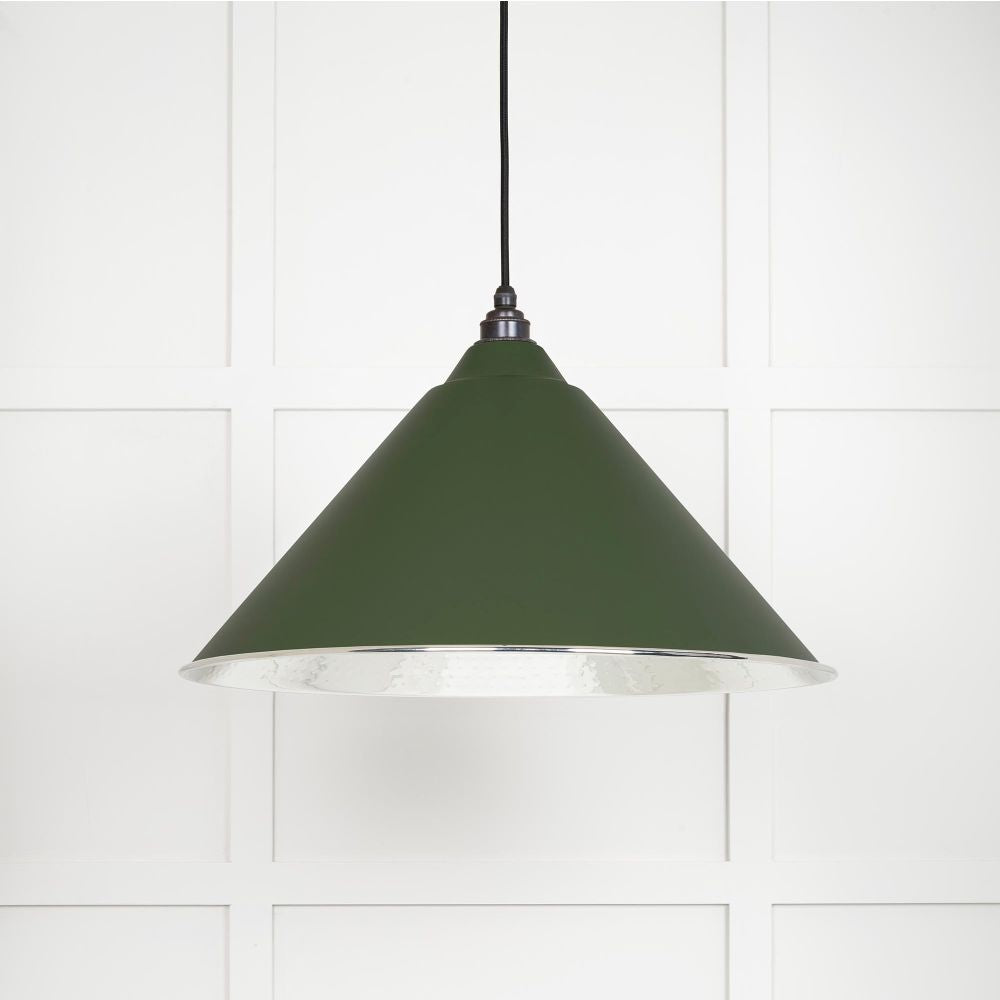 This is an image showing From The Anvil - Hammered Nickel Hockley Pendant in Heath available from T.H Wiggans Architectural Ironmongery in Kendal, quick delivery and discounted prices
