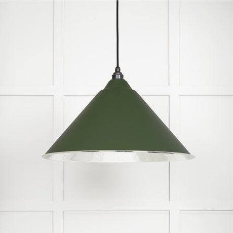 This is an image showing From The Anvil - Hammered Nickel Hockley Pendant in Heath available from T.H Wiggans Architectural Ironmongery in Kendal, quick delivery and discounted prices
