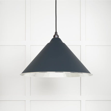 This is an image showing From The Anvil - Hammered Nickel Hockley Pendant in Soot available from T.H Wiggans Architectural Ironmongery in Kendal, quick delivery and discounted prices