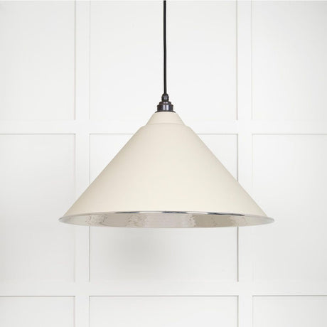 This is an image showing From The Anvil - Hammered Nickel Hockley Pendant in Teasel available from T.H Wiggans Architectural Ironmongery in Kendal, quick delivery and discounted prices