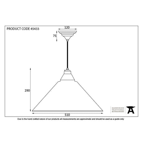 This is an image showing From The Anvil - Hammered Nickel Hockley Pendant available from T.H Wiggans Architectural Ironmongery in Kendal, quick delivery and discounted prices