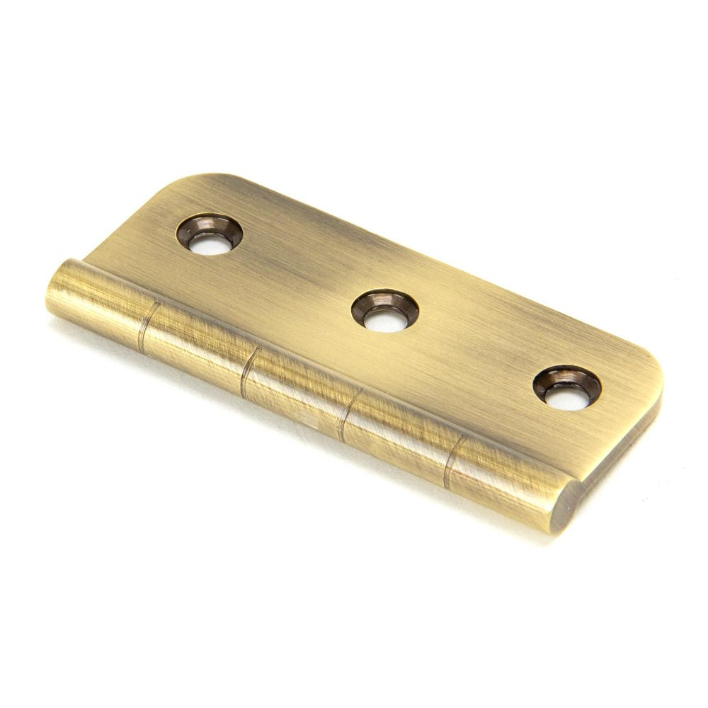 This is an image showing From The Anvil - Aged Brass 3" Dummy Butt Hinge (Single) available from T.H Wiggans Architectural Ironmongery, quick delivery and discounted prices