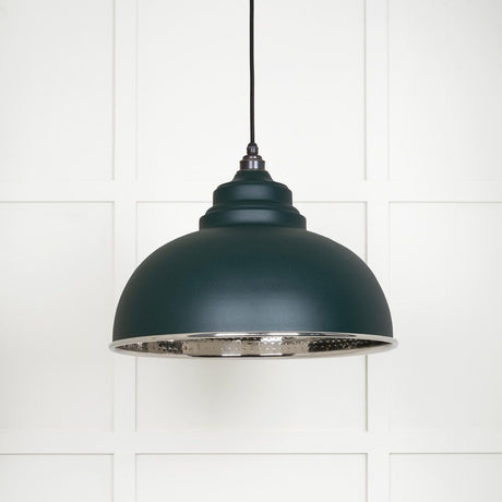 This is an image showing From The Anvil - Hammered Nickel Harborne Pendant in Dingle available from T.H Wiggans Architectural Ironmongery in Kendal, quick delivery and discounted prices