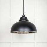 This is an image showing From The Anvil - Hammered Nickel Harborne Pendant in Elan Black available from T.H Wiggans Architectural Ironmongery in Kendal, quick delivery and discounted prices