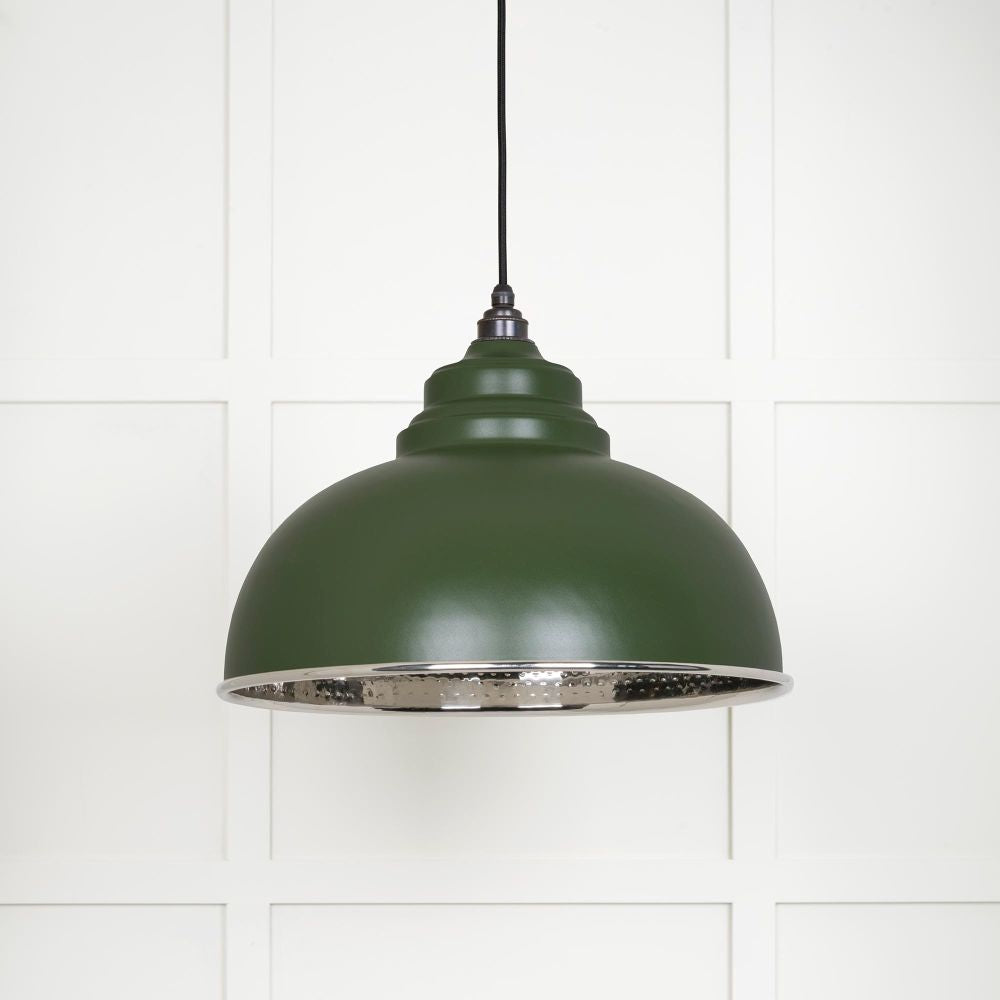 This is an image showing From The Anvil - Hammered Nickel Harborne Pendant in Heath available from T.H Wiggans Architectural Ironmongery in Kendal, quick delivery and discounted prices