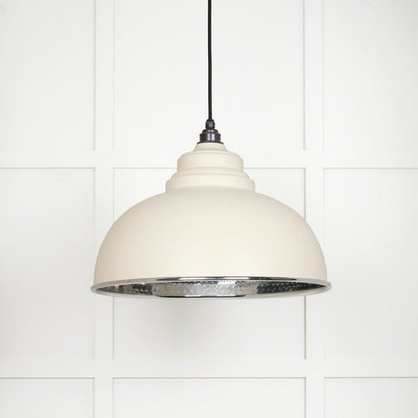 This is an image showing From The Anvil - Hammered Nickel Harborne Pendant in Teasel available from T.H Wiggans Architectural Ironmongery in Kendal, quick delivery and discounted prices