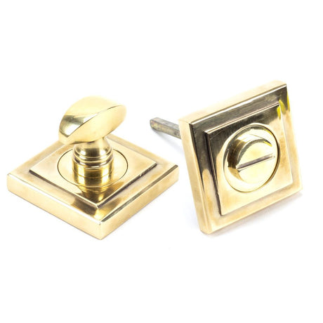 This is an image of From The Anvil - Aged Brass Round Thumbturn Set (Square) available to order from T.H Wiggans Architectural Ironmongery in Kendal, quick delivery and discounted prices.