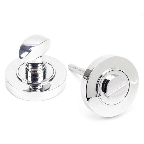 This is an image of From The Anvil - Polished Chrome Round Thumbturn Set (Plain) available to order from T.H Wiggans Architectural Ironmongery in Kendal, quick delivery and discounted prices.