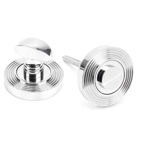 This is an image of From The Anvil - Polished Chrome Round Thumbturn Set (Beehive) available to order from T.H Wiggans Architectural Ironmongery in Kendal, quick delivery and discounted prices.