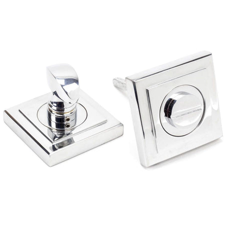 This is an image of From The Anvil - Polished Chrome Round Thumbturn Set (Square) available to order from T.H Wiggans Architectural Ironmongery in Kendal, quick delivery and discounted prices.