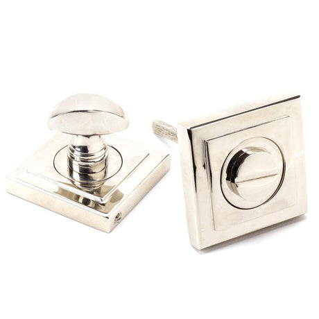 This is an image of From The Anvil - Polished Nickel Round Thumbturn Set (Square) available to order from T.H Wiggans Architectural Ironmongery in Kendal, quick delivery and discounted prices.