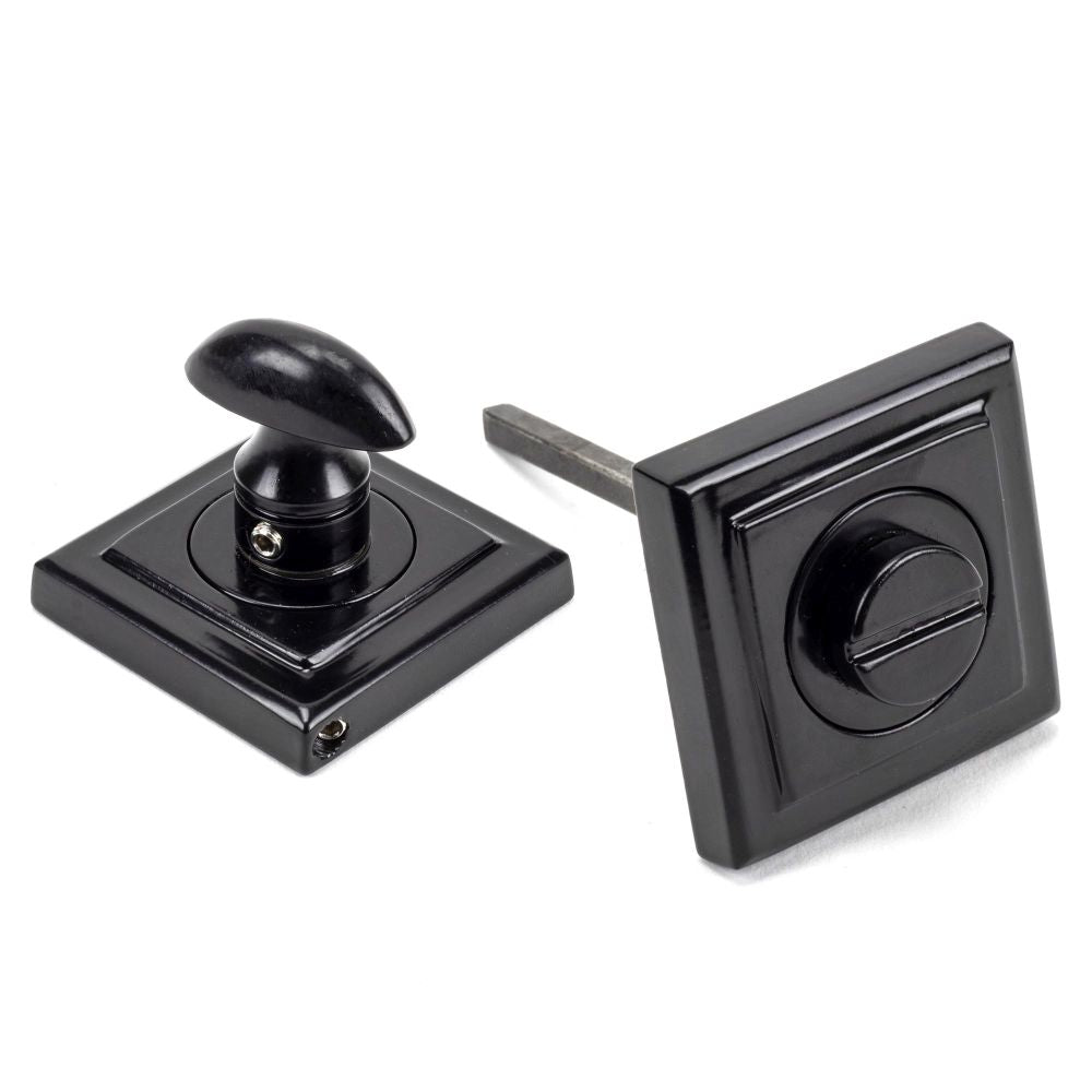 This is an image of From The Anvil - Black Round Thumbturn Set (Square) available to order from T.H Wiggans Architectural Ironmongery in Kendal, quick delivery and discounted prices.