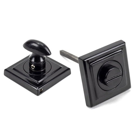 This is an image of From The Anvil - Black Round Thumbturn Set (Square) available to order from T.H Wiggans Architectural Ironmongery in Kendal, quick delivery and discounted prices.