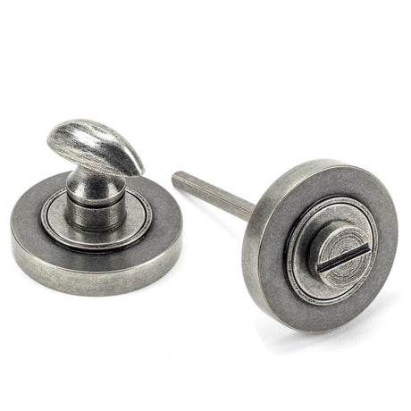 This is an image of From The Anvil - Pewter Round Thumbturn Set (Plain) available to order from T.H Wiggans Architectural Ironmongery in Kendal, quick delivery and discounted prices.