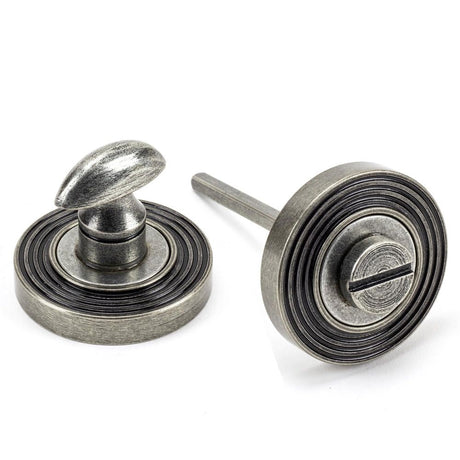 This is an image of From The Anvil - Pewter Round Thumbturn Set (Beehive) available to order from T.H Wiggans Architectural Ironmongery in Kendal, quick delivery and discounted prices.