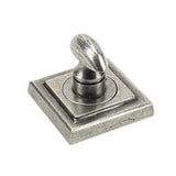 This is an image showing From The Anvil - Pewter Round Thumbturn Set (Square) available from trade door handles, quick delivery and discounted prices