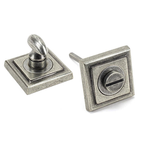 This is an image of From The Anvil - Pewter Round Thumbturn Set (Square) available to order from T.H Wiggans Architectural Ironmongery in Kendal, quick delivery and discounted prices.