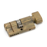 This is an image showing From The Anvil - Aged Brass 30/30 5pin Euro Cylinder/Thumbturn available from T.H Wiggans Architectural Ironmongery in Kendal, quick delivery and discounted prices