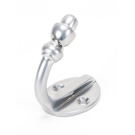This is an image showing From The Anvil - Satin Chrome Coat Hook available from T.H Wiggans Architectural Ironmongery in Kendal, quick delivery and discounted prices
