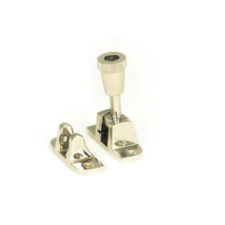 This is an image showing From The Anvil - Polished Nickel Brompton Brighton Fastener (Radiused) available from T.H Wiggans Architectural Ironmongery in Kendal, quick delivery and discounted prices