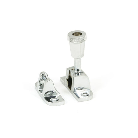 This is an image showing From The Anvil - Polished Chrome Brompton Brighton Fastener (Radiused) available from T.H Wiggans Architectural Ironmongery in Kendal, quick delivery and discounted prices