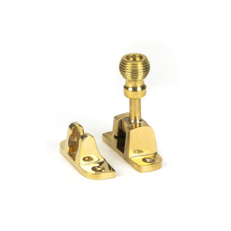 This is an image showing From The Anvil - Polished Brass Beehive Brighton Fastener (Radiused) available from T.H Wiggans Architectural Ironmongery in Kendal, quick delivery and discounted prices