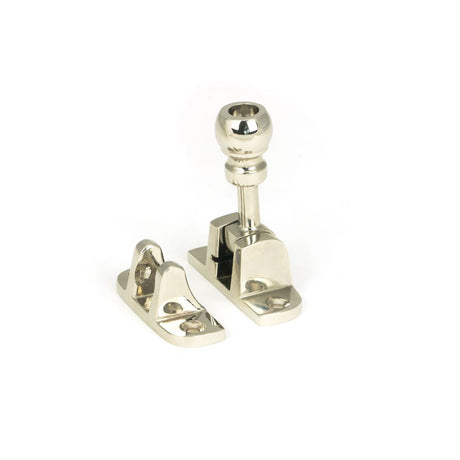 This is an image showing From The Anvil - Polished Nickel Mushroom Brighton Fastener (Radiused) available from T.H Wiggans Architectural Ironmongery in Kendal, quick delivery and discounted prices