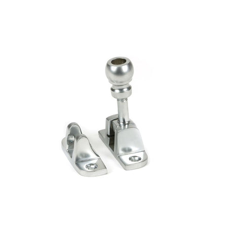 This is an image showing From The Anvil - Satin Chrome Mushroom Brighton Fastener (Radiused) available from T.H Wiggans Architectural Ironmongery in Kendal, quick delivery and discounted prices
